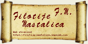 Filotije Mastalica vizit kartica